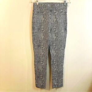 JOSEPH RIBKOFF Sz 6 Black and Gold Animal Zebra Print  Pull On High Waist Pants